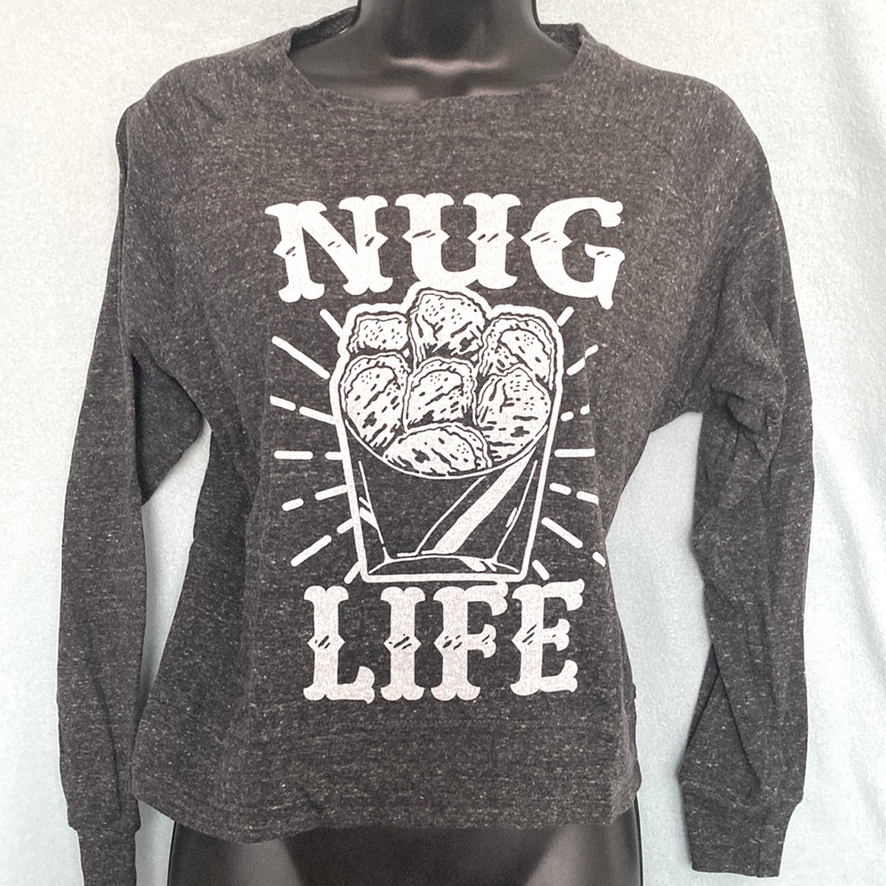 Long sleeve mid weight graphic tee chicken nuggets